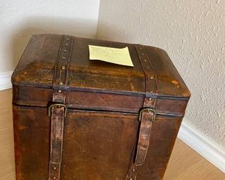 cool multi-purpose leather  box for storage or hanging file folders  