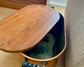 Atlantic copper wash tub with wooden handles for drinks/ multi-purpose with wood top