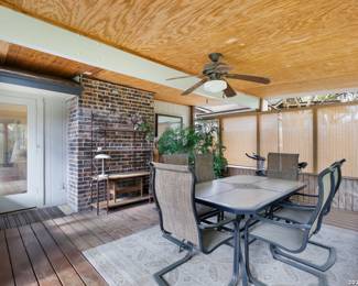 Screened in porch large table and chairs, etagere for sale 