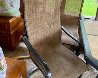 large table with 6 chairs all with arms, great condition 