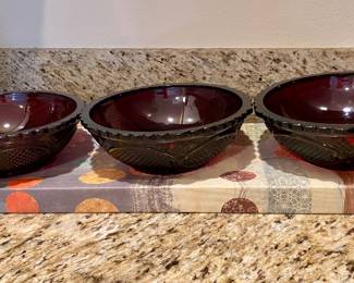 ruby red Avon bowls 