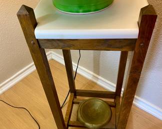 antique marble top plant stand or side table 