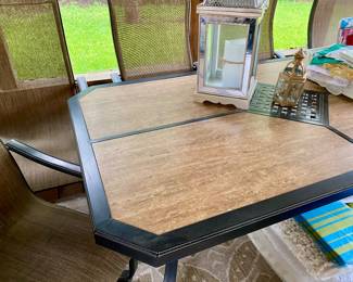 large table with 6 chairs all with arms, great condition 