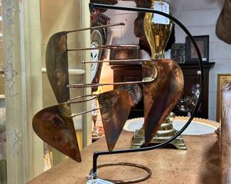 Vintage Signed/Dated Copper "Airvanes" Tabletop Mobile