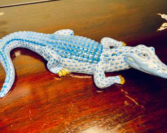 Handpainted, first edition Herend alligator