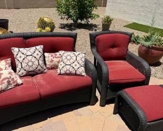One More Outdoor Set With A Chair, A Couch And An Ottoman