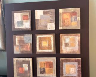 Stupell Industries Layered Square Collage Industrial Rust Tones Abstract Shapes, 36 x 36, Design by Cam Richards