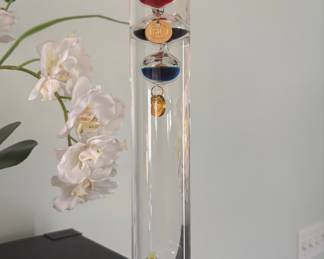 Galileo Thermometer with Floating Balls and Gold Tone Temperature Tags
