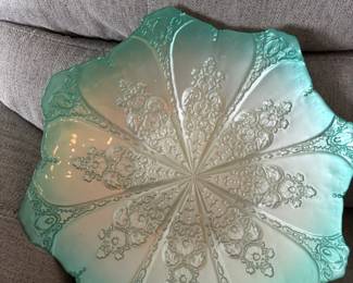 Fenton Art Glass Hobnail Opalescent Blue Console Bowl