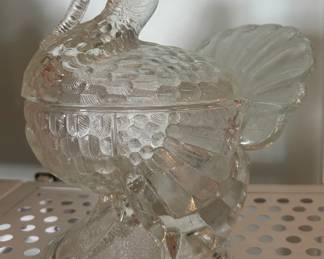 L.E. Smith Glass Turkey Candy Dish