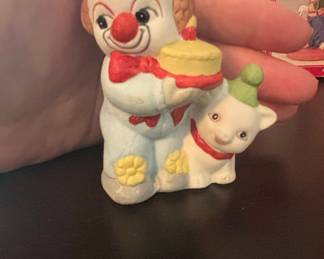 Vintage Artmark Ceramic Clown and Dog Figurine