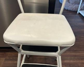 Vintage Cosco White Step Stool Chair