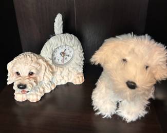 DogShaped Ceramic Clock and Plush Toy