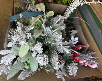 Frosted Pine, Berry, and Pinecone Artificial Christmas Wreath with Blue Ribbon