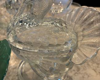 L.E. Smith Glass Turkey Candy Dish
