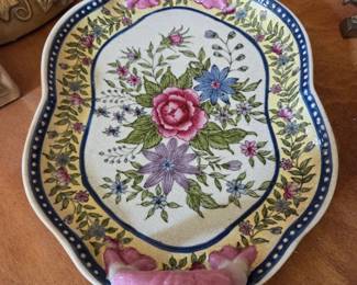 Chinoiserie Asian floral decorative tray