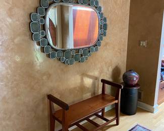 Asian Bench And Beautiful Mirror