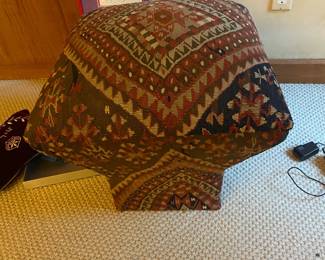 Upholstered Poof Tapestry Fabric