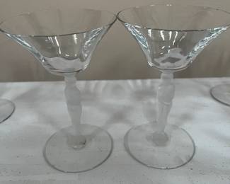 Antique Lalique 2 Martini on Display total of 8