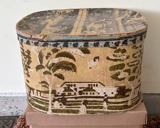 Antique hat box / wall paper box.
