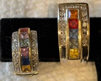 14k YG and colored gems ring and earring set