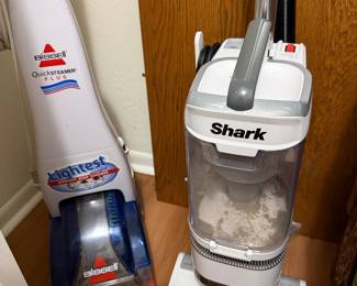 Bissell steamer and Shark vacuum