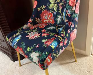 velvet floral print chairs