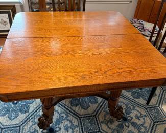oak dining table, 46"x46" as shown, with 24" leaf