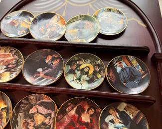 small decorative plates and wall display