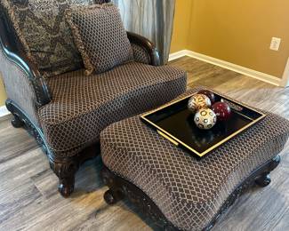 LIVING ROOM CHAIR & OTTOMAN