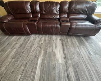 LEATHER RECLINER SOFA (powered)