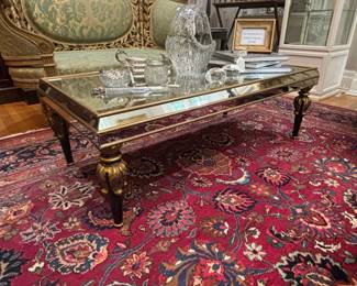 20th Century Mirrored Hand Painted Coffee Table