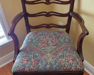 Chippendale style Ribbon Back Arm Chair & 5 Dining Chairs