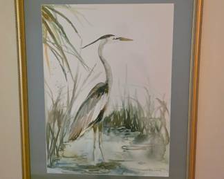Blue Heron Art by Betty Neubauer