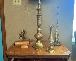 Vintage Italian, nesting tables, with carved inlay