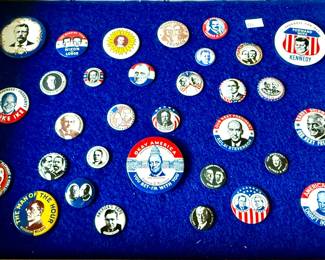 Vintage political buttons and pins 