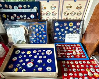Vintage political buttons and pins 