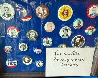 Vintage political buttons and pins 