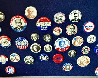 Vintage political buttons and pins 