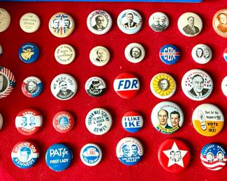 Vintage political buttons and pins 