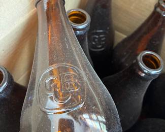 Amber glass bottles