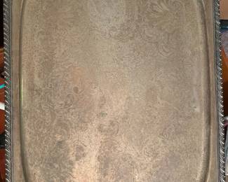 ornate vintage silver-plated serving tray
