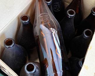 Amber glass bottles