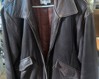 90s Men’s large Adam Spencer leather coat