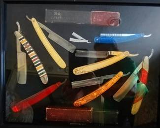 Antique Straight Razor Shadowbox 