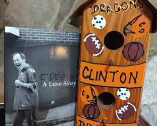 Clinton Dragons Birdhouse, Autographed Freddy Fagan Book