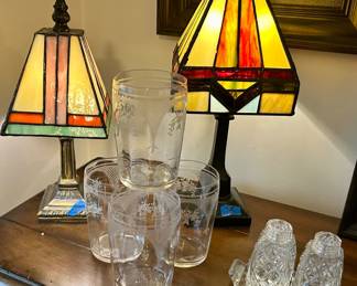 Tiffany style lights - short $10, taller $15