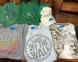 Irish and Van T-shirts prices marked on each in picture