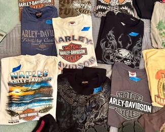 Harley motorcycle T-shirts prices on each shirt