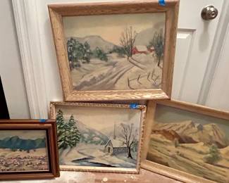 Vntg framed paintings $10-25ea